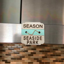 Load image into Gallery viewer, New Jersey Beach Badge Magnet 1 1/2" x 1 1/2" with Free Shipping