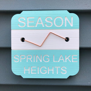 New Jersey Beach Badge 7" x 7" with Free Shipping