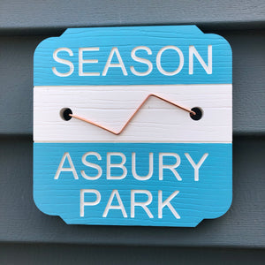 New Jersey Beach Badge 7" x 7" with Free Shipping